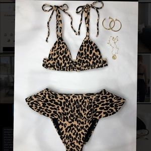 Montce Leopard Print Triangle Top High Waist S & M